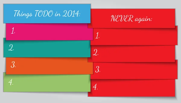 Vektor Neujahrsauflösungsliste Vorlage — Stockvektor