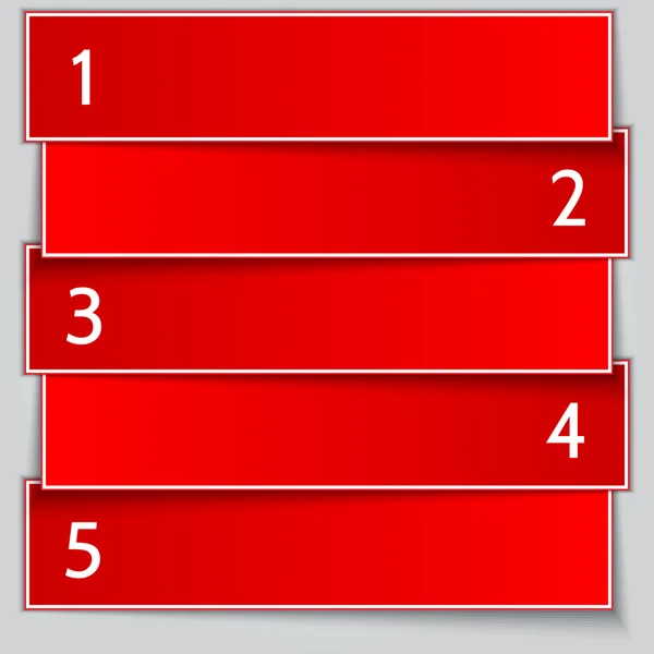 Vector red paper enumerated banner list — Stock Vector