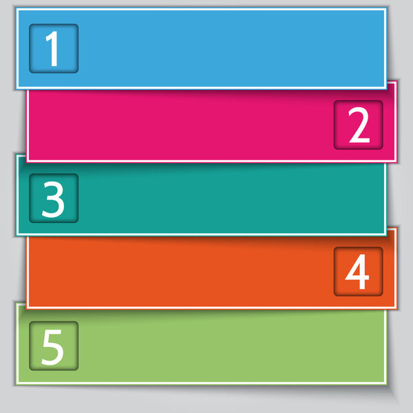 Vector multicolor paper enumerated banner list