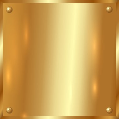 Vector golden plate with screws clipart