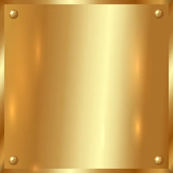 Plaque d'or vectorielle avec vis — Image vectorielle