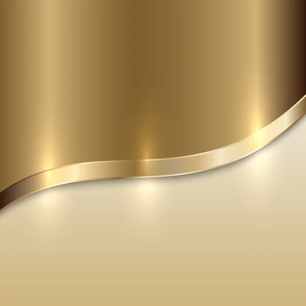 曲線と黄金のテクスチャの背景をベクトルします。 — ストックベクタ
