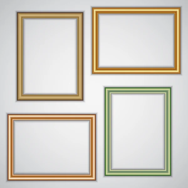 Vector set frames van de realistische kunststof portret op de muur — Stockvector