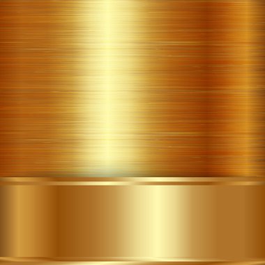 Vector gold brushed metallic plaque background clipart
