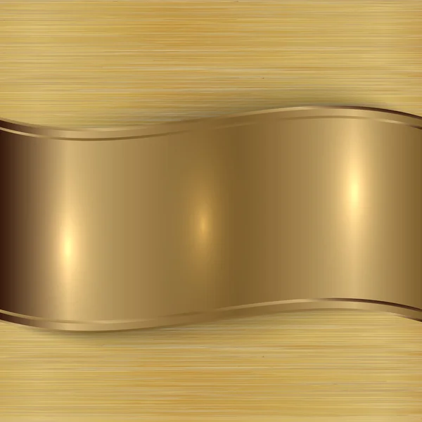Vector gold brushed metallic plaque background — Stock Vector