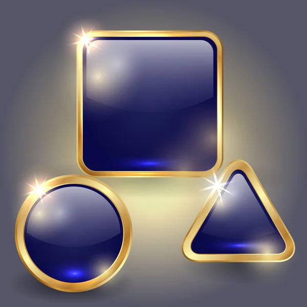 向量集的玻璃按钮模板 — 图库矢量图片