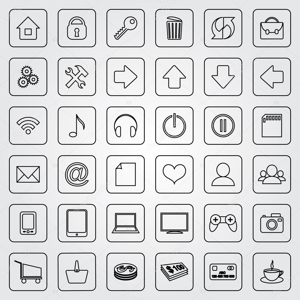 Vector set of flat icons for e-commerce web site