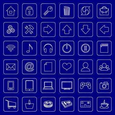 e-ticaret web sitesi için düz simgeler vektör kümesi