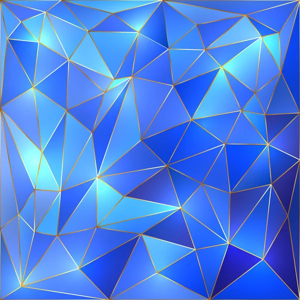 Vector crystal blue and gold lattice background — Stock Vector