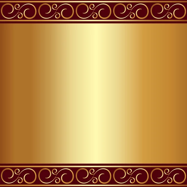 Vector abstract gold plate background with vignettes — Stock Vector