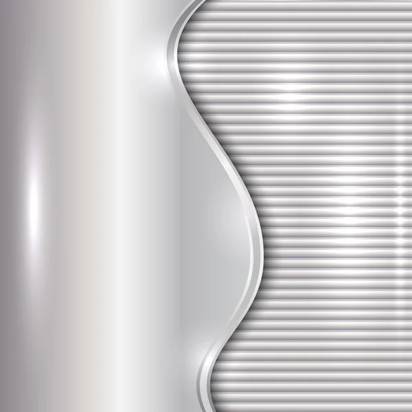 曲線とストライプの抽象的な銀色の背景をベクトルします。 — ストックベクタ