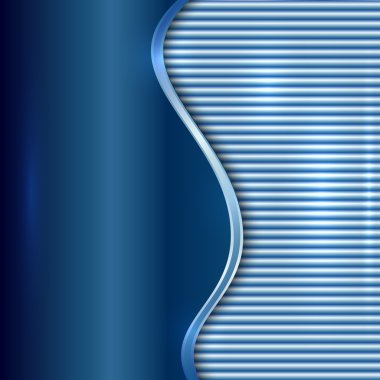 Vector abstract blue background with curve and stripes clipart