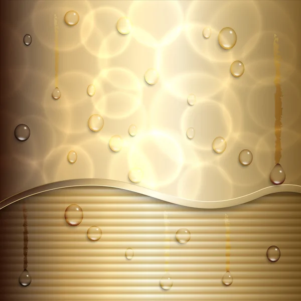 Vektor abstrakt guld bakgrund med kurvan och ränder — Stock vektor