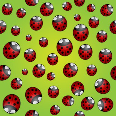 vektör arka plan ladybugs ile seamless modeli