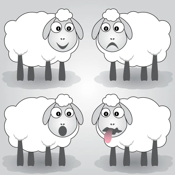 Illustration vectorielle de dessin animé de moutons — Image vectorielle