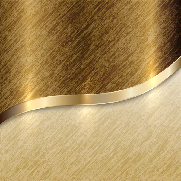 Vector golden texture background with curve line — Stock Vector