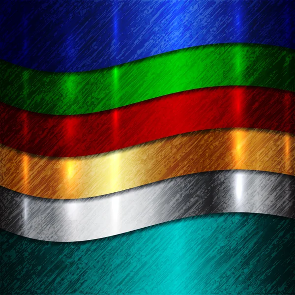 Vektor abstrakter metallischer mehrfarbiger Hintergrund mit Kurven — Stockvektor