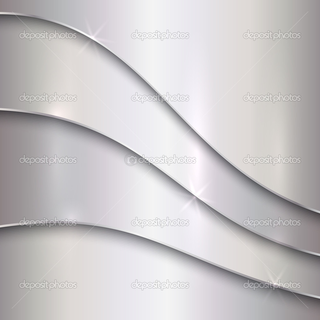 Vector abstract silver metallic background with curves