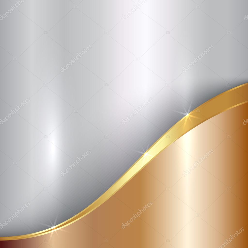 Vector abstract precious metallic background with curve