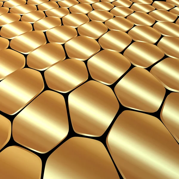 Vector abstracto metal fondo de oro con polígonos — Vector de stock