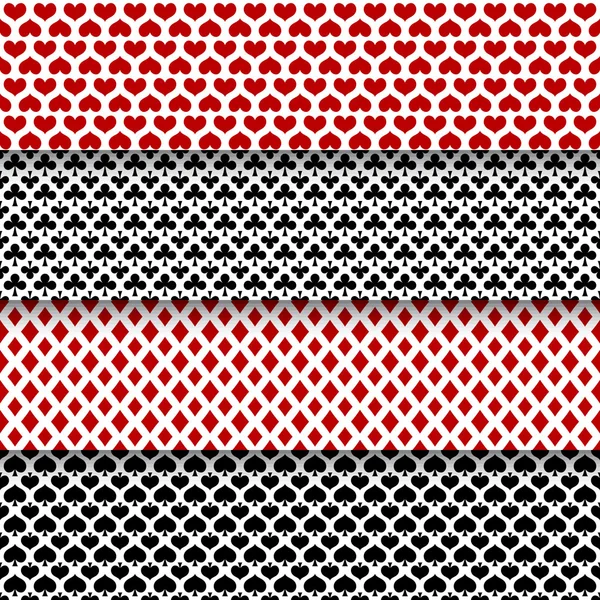 iskambil kartlarını elbiseleri ile Dikişsiz desen vektör seti