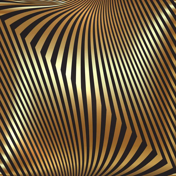 Vektor abstraktes Metall Gold Hintergrund mit Zickzack-Streifen — Stockvektor