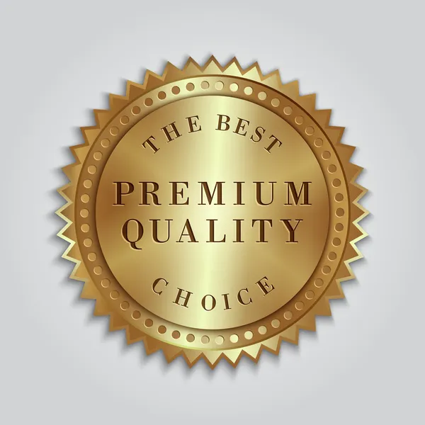 vektör yuvarlak altın rozet etiket metni