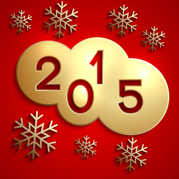 Círculos de ouro abstratos vetoriais para o Ano Novo 2015 em vermelho —  Vetores de Stock