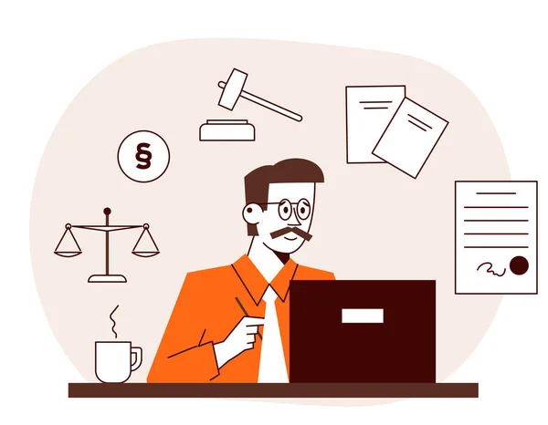 Lawyer Work Lawyer Legal Services Vector Concept Legal Advice — ストックベクタ