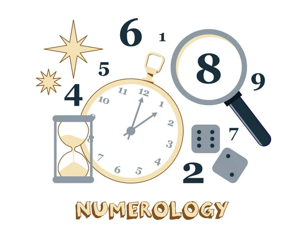 Символы Нумерологии Эзотерическая Концепция Знаний Стоковая Иллюстрация