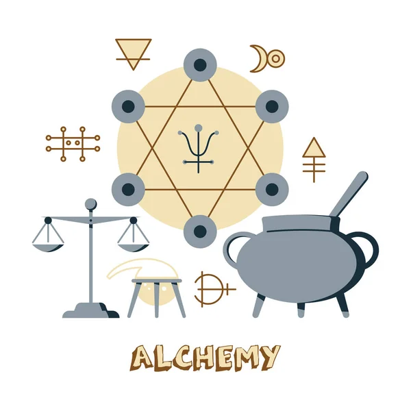 Symbols Alchemy Occult Science — Stockový vektor