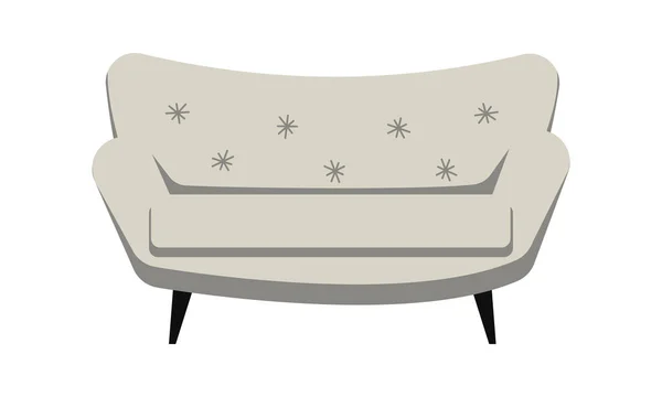 Vintage Couch Sofa Piece Furniture — ストックベクタ