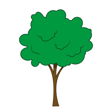 Çizgi film ağacı. Vektör illüstrasyonu.