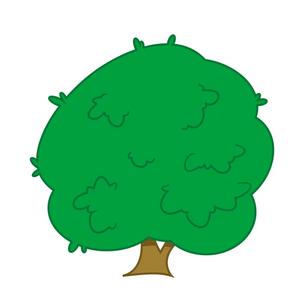 Big Tree Cartoon Style Vector Illustration — Stockový vektor