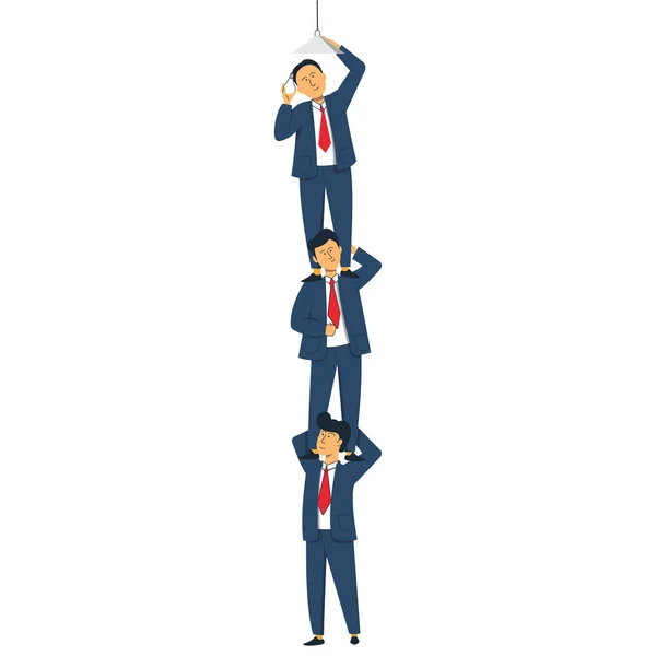 Business People Work Together Teamwork Vector Scene — Image vectorielle