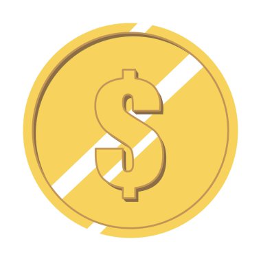 Gold coin. Vector isolated object.