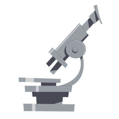 Microscope isolated on white background. Vector image of the subject.