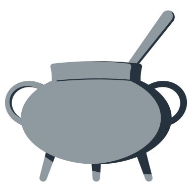 Simya kazanı, büyücülük için bir araç. İzole vektör resmi.