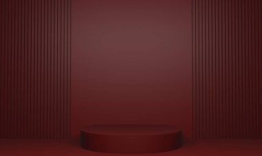 Podyum ve soyut arkaplan içeren en küçük sahne.