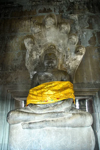 Kambodja Siem Reap Provinsen Buddha Staty Vid Angkor Wat Temple — Stockfoto