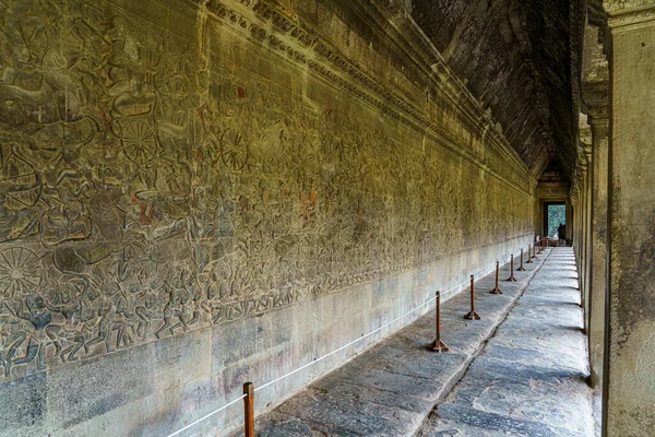 Kambodzsa Siem Reap Tartomány Bas Dombormű Déli Galéria Angkor Wat — Stock Fotó