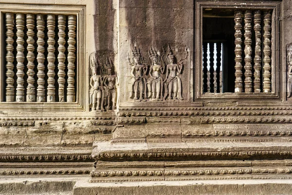 Камбоджа Провінція Сіємреап Скульптура Девата Ангкор Ват Темпл Сіті Буддійський — стокове фото