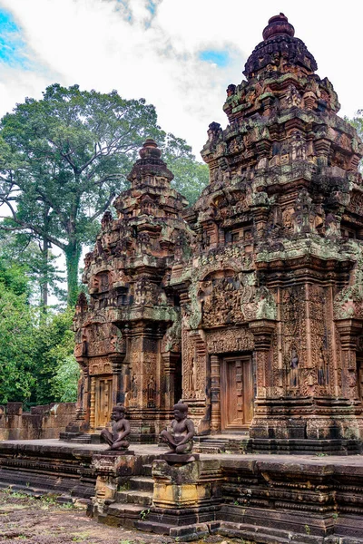 Camboya Provincia Siem Reap Parque Arqueológico Angkor Banteay Srei Templo —  Fotos de Stock