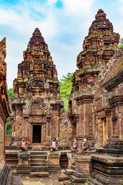 Kambodja Siem Reap Provinsen Angkors Arkeologiska Park Banteay Srei 10Th — Stockfoto