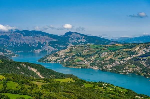 França Serre Poncon Hautes Alpes Lago Serre Poncon Vista Geral — Fotografia de Stock
