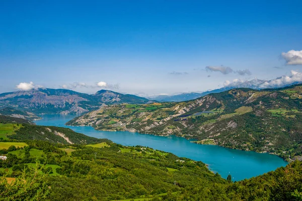 França Serre Poncon Hautes Alpes Lago Serre Poncon Vista Geral — Fotografia de Stock