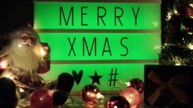 Mutlu Xmas mektup panosu ışık kutusu.