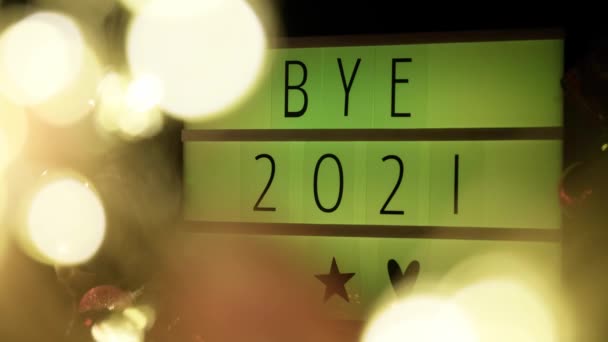 Bye 2021 nouvelle boîte à lumière année. — Video