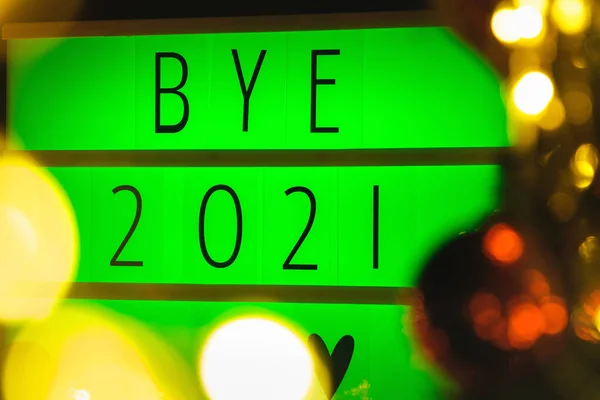 Letter Board Light Box Text Bye 2021 New Year 2022 — 스톡 사진