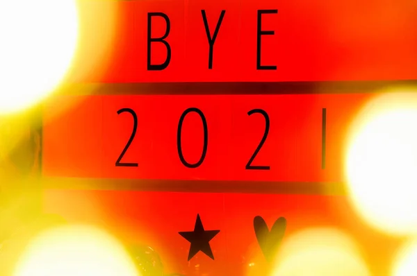 Letter Board Light Box Text Bye 2021 New Year 2022 — 스톡 사진